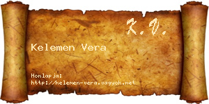 Kelemen Vera névjegykártya