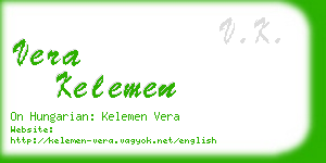 vera kelemen business card